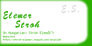 elemer stroh business card